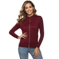 thumbnail image 6 of Aibrou Womens Zip Up Long Sleeve Open Front Knit Cardigan Sweater, 6 of 10