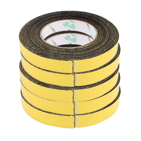 18mm Width Single Side Self Adhesive Shockproof Sponge Foam Tape 5M Length 5Pcs
