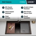 thumbnail image 7 of 33" x 22" Workstation Kitchen Sink, Quartz Kitchen Sink, Single Bowl Sink, Drop-in Sink, Granite Kitchen Sink, Metallic Black Kitchen Sink, with Accessories by Lexicon Platinum LP-750TM-M, 7 of 7