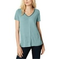 thumbnail image 2 of I.N.C Womens Embellished V-Neck Pullover Blouse, Green, Large, 2 of 2
