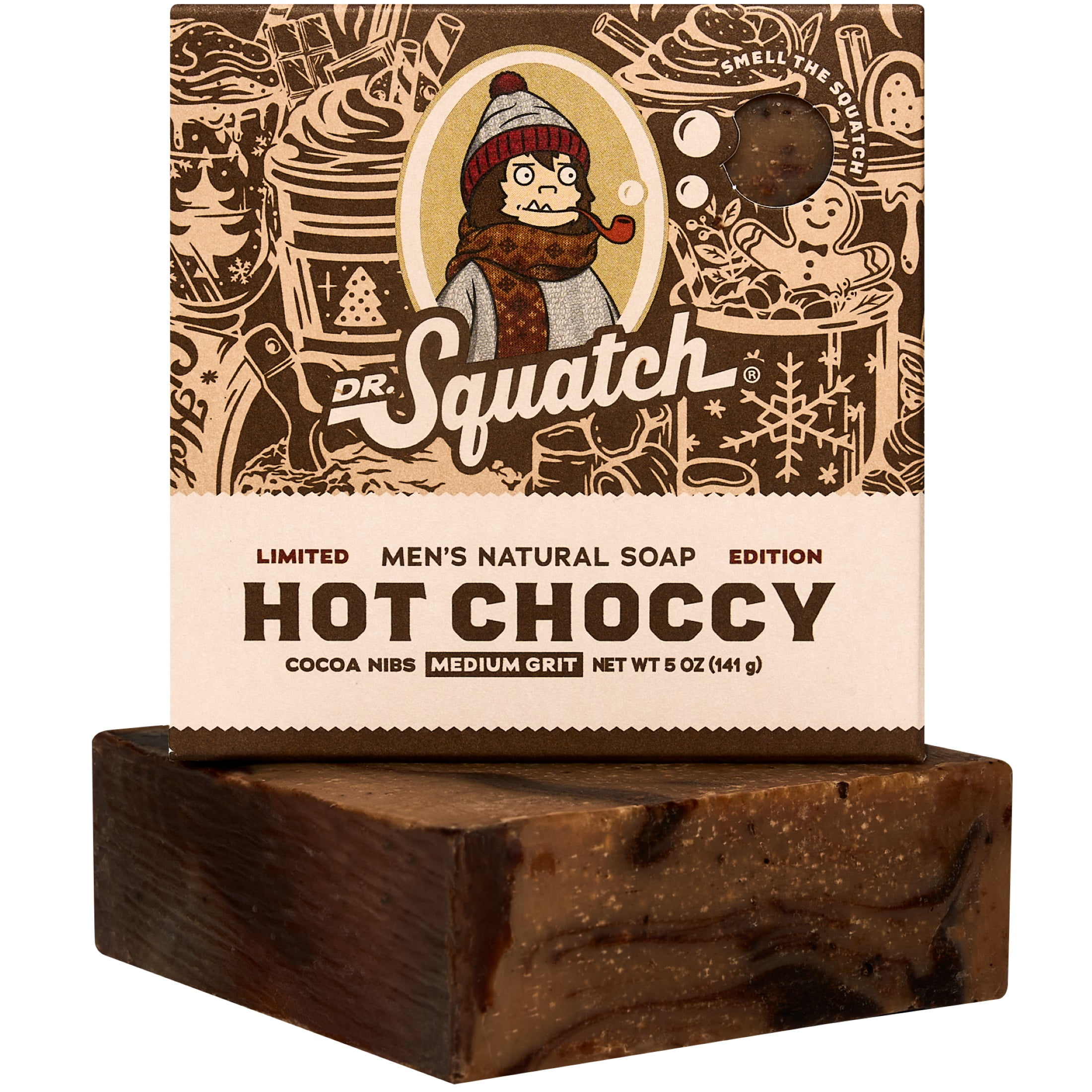 (2 pack) Dr. Squatch Hot Choccy Natural Bar Soap for Men, 5 oz
