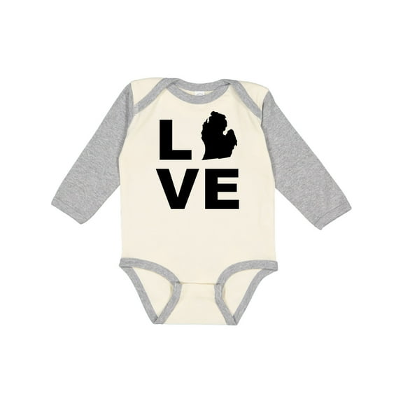 Inktastic Love Michigan Boys or Girls Long Sleeve Baby Bodysuit