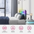 thumbnail image 4 of Mixoy Platform Bed Frame with Smart RGB LED Light Strip |Bed Frame with Adjustable Headboard | Compatible with Alexa & App White - Full, 4 of 5