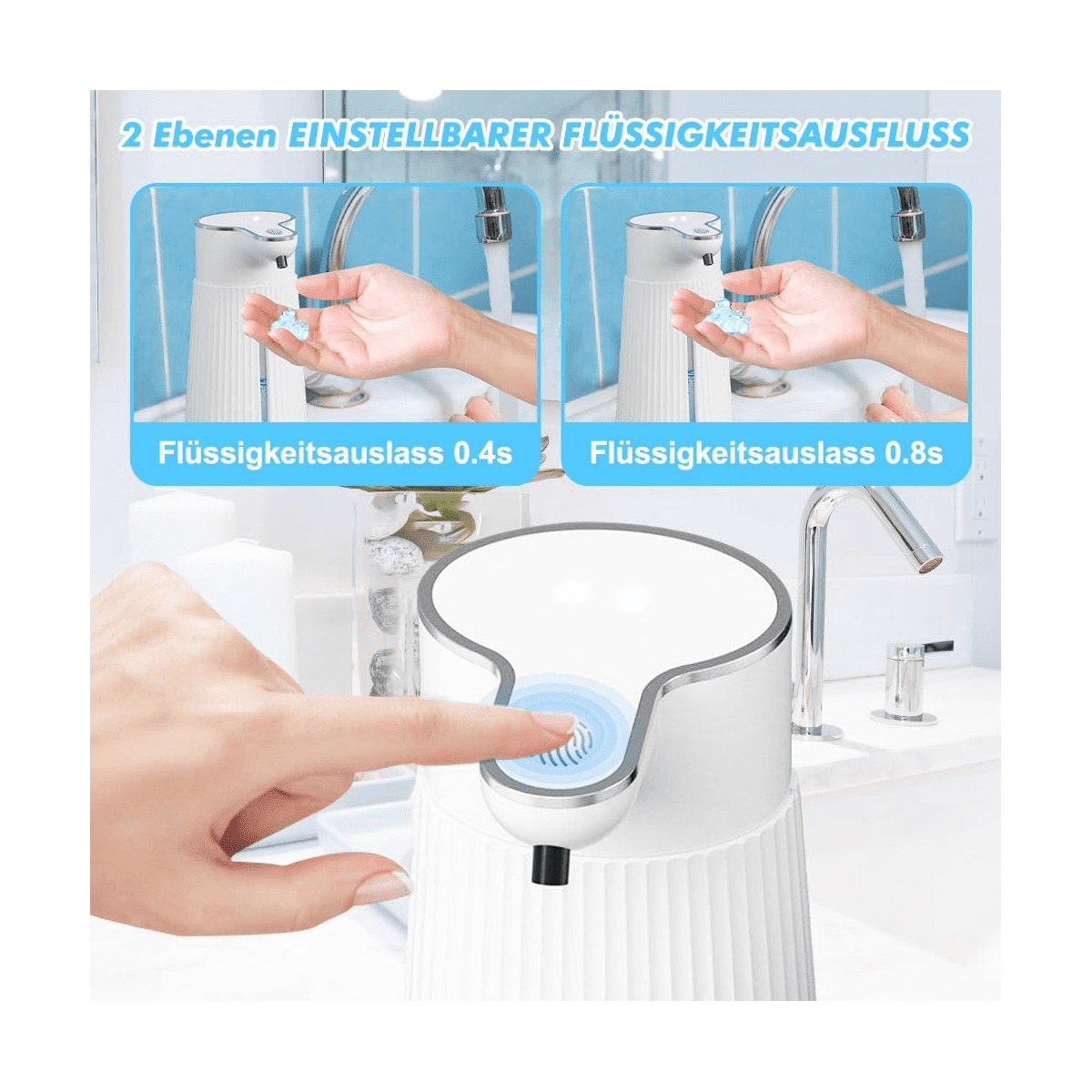 Automatic Soap Dispenser, Automatic Wall Mount Soap Dispenser, 400Ml USB Rechargeable Electric Soap Dispenser