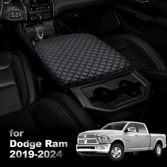 JJMY For Ram 1500 2500 2019-2024 Car Center Console Lid Armrest Cover Cushion Pad (Not for Jump Seat)