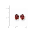 thumbnail image 2 of 14k 8x6mm Oval Checker-cut Garnet Post Earrings XE88GC, 2 of 4