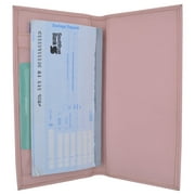 Basic PU Leather Checkbook Covers Light Pink