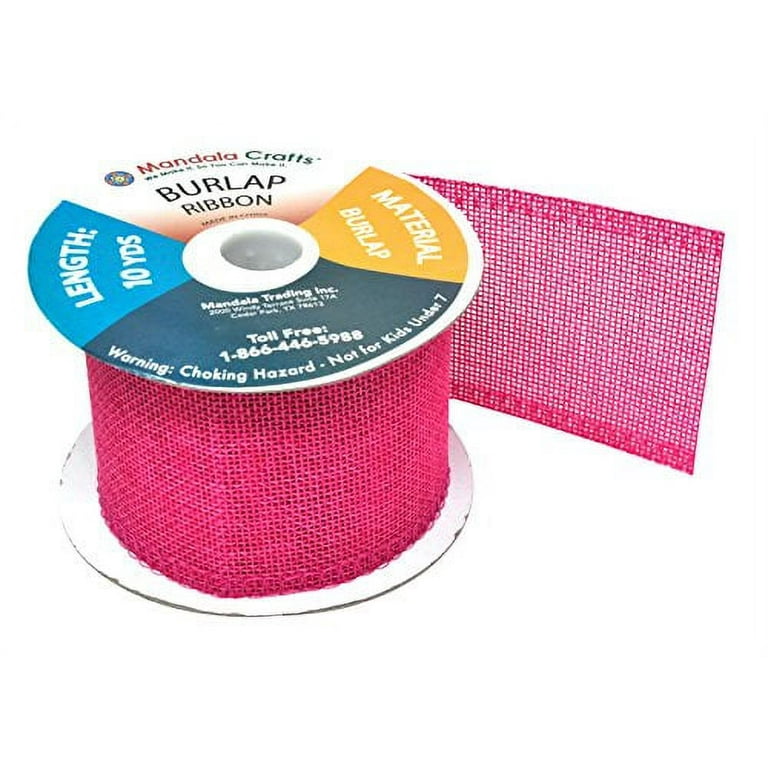 Pink Burlap Ribbon 2 Inch 2 Rolls 20 Yards Unwired Rustic Jute Ribbon for  Crafts, Mason Jars, Weddings, Party Decoration; by Mandala Crafts 