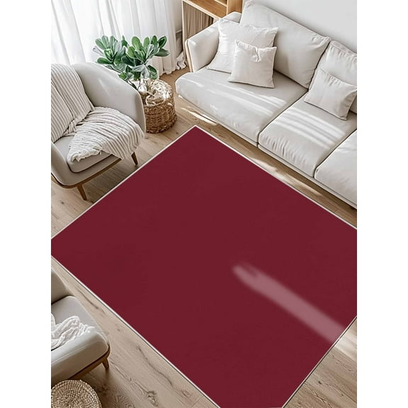 Solid Color Area Rug for Bedroom 4x6 Ft Wine Red Super Soft fuzzy Throw Rug Non-Slip Fluffy Plush Indoor Floor Carpet for Living Room Nursery Home Decor