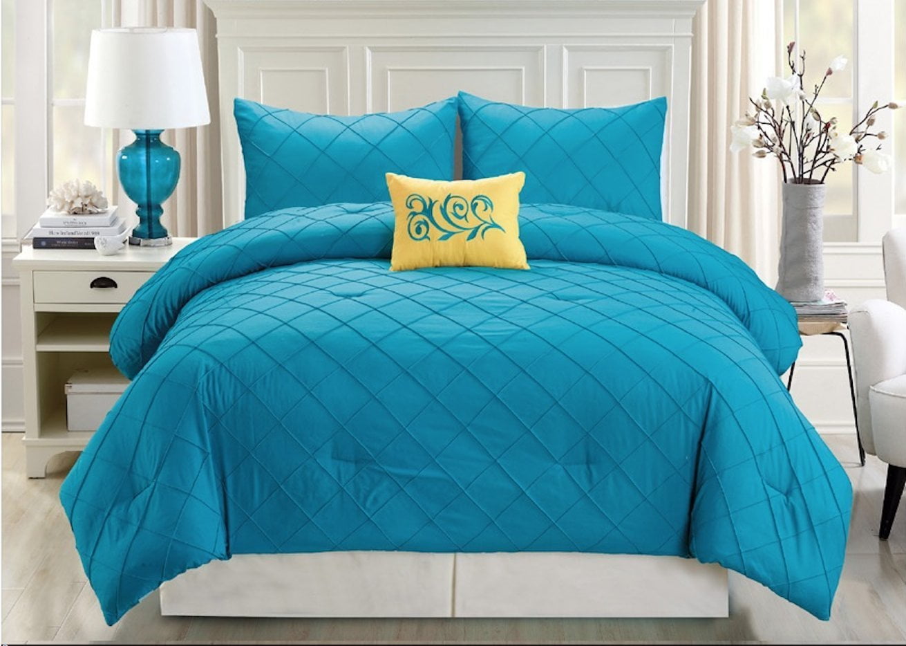 Empire Home 4 Piece Stitched Tina Comforter Set All Sizes (Queen Size