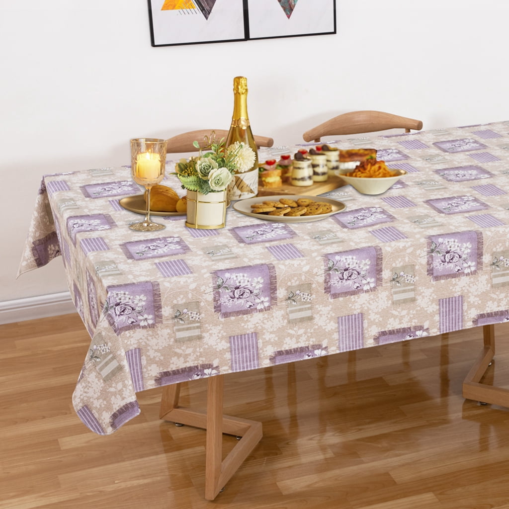 Ray Star Checkered Vinyl Rectangle Tablecloth -52x90 Inch - 100% Waterproof Oil Proof Spill Proof PVC Tablecloth for Christmas Halloween