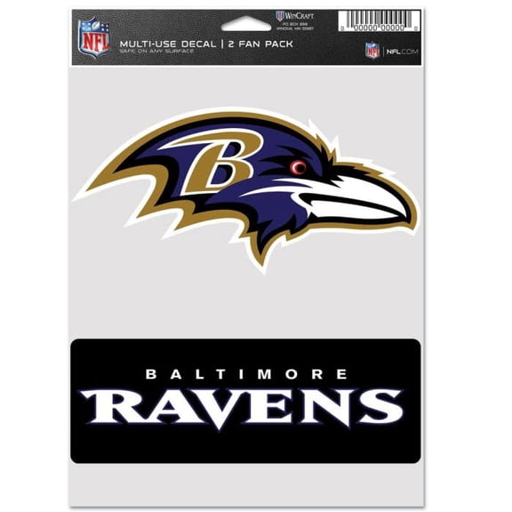 Wraft Fanatics 9416638117 Baltimore Ravens Decal - Multi Use Fan - Pack of 2