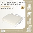 thumbnail image 4 of BPS 21" x 21" Outdoor Dining Chair Cushion, Water Resistant Patio Seat Cushion Pads with Ties, Set of 4 - Ivory White, 4 of 9
