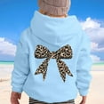 thumbnail image 2 of Byoo Little Girls Hoodie Long Sleeves Leopard Bow Graphic Pocket Sweatshirt Casual Sweatshirts,Sky Blue, 2 of 5