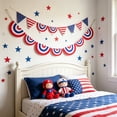 thumbnail image 5 of Independence Day Fan Shaped Hanging Decor, Patriotic Target Circles Pattern Felt Wall Hanging, For Fireplace Mantle and Wall Decoration, Farmhouse Style Holiday Decor, 5 of 6
