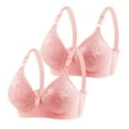 thumbnail image 1 of Bowake 2 Pack Wireless Full Coverage Plus Size Bras for Women Comfort Lace Bralettes Lift V Neck Bra Watermelon Red 5, 1 of 3