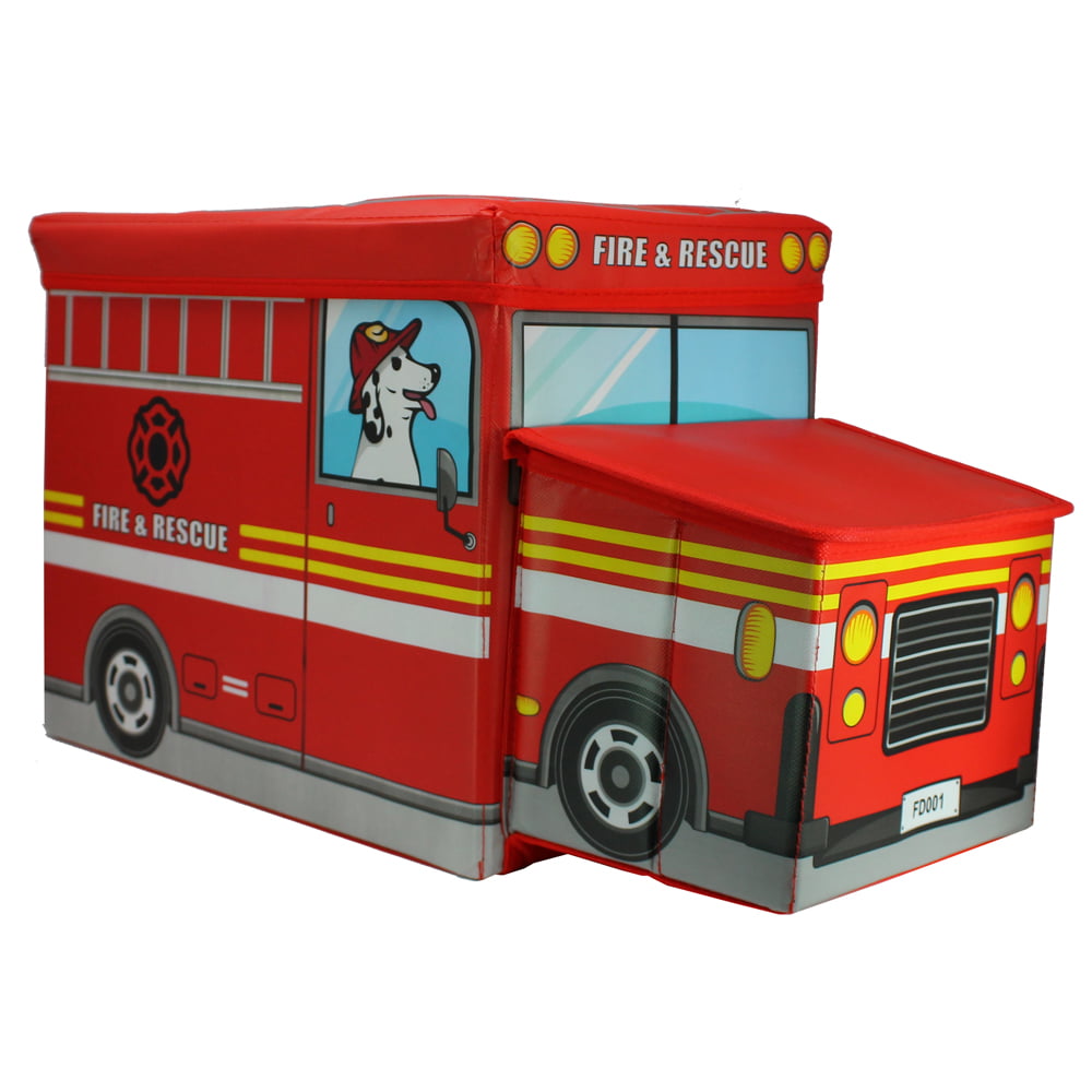 fire truck toy box and storage bench