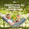 thumbnail image 2 of Bliss Hammocks 60"W Double Hammock with Rope Loops & Tree Straps, 265 lb, Blue Honu Strip, 2 of 14