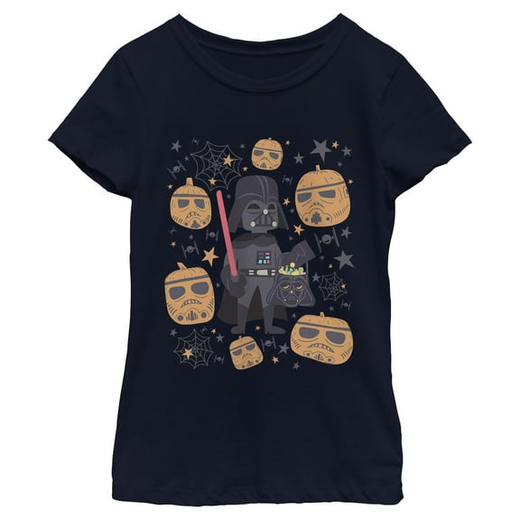 Girls Star Wars Lord Darth Vader Pumpkins Candy T Shirt