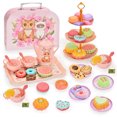 thumbnail image 2 of Kids' Pretend Play Afternoon Tea Set with Tin Carrying Case - 46PCS Includes Teapot, Cups, Plates, Sweet Treats & 2-Tier Cake Stand, Safe & Durable Toy for Creative Social Learning, Ideal Gift for, 2 of 6