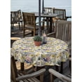 thumbnail image 2 of Outdoor Tablecloth with Umbrella Hole Zipper Vintage Flowers Round Tablecloth 54" Waterproof Table Cloth Spring Yellow Floral Country Leaves Blue Birds Patio Table Cover Tablecloths for Picnic, 2 of 8