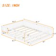 thumbnail image 7 of Queen Size Montessori Floor Bed with Safety Guardrails and Door, Wood Floor Toddlers Bed Frame for Boys, Girls and Adult, Safe & Stable,Support Slat,  Easy to Assemble, White, 7 of 7