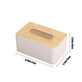 thumbnail image 3 of Wood Tissue Box Cover | Rectangular Bathroom & Bedroom Organizer | White Wooden Nightstand & Desk Holder | 1-Piece Countertop Decor, 3 of 7