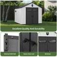 thumbnail image 3 of Craftian 8x10ft Outdoor Resin Storage Shed with Floor, 544 cuft Garden Shed with Lockable Door, Windows & Vents, Plastic Tool Storage, Waterproof, 3 of 8
