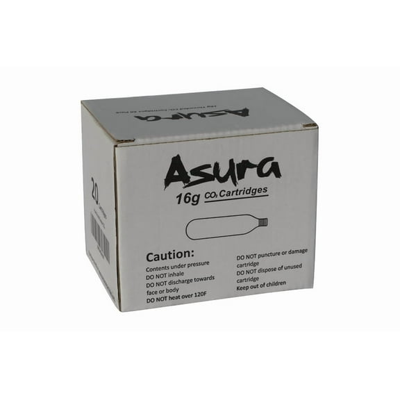 Asura 16 Gram Threaded CO2 Cartridges 20 Pack