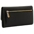 thumbnail image 4 of Michael Kors Womens Jet Set Travel Large Trifold Leather Wallet, Black, 4 of 6