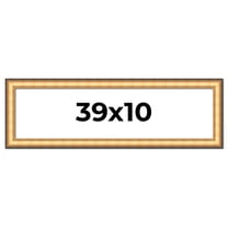 39x10 Frame Gold Plein Aire Solid Wood Picture Frame Width 2 Inches | Interior Frame Depth 0.5