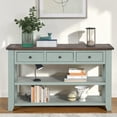 thumbnail image 2 of Hassch 48" Console Table with 3 Drawers, Narrow Entryway Table with Storage Shelves, Modern Sofa Foyer Table for Living Room, Hallway, Easy Assembly, Retro Blue, 2 of 8