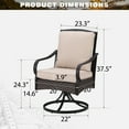 thumbnail image 3 of Summit Living Outdoor Patio Swivel Dining Chairs Set of 2 with Cushions, Wicker Outdoor Lounge Chair, Black & Beige, 3 of 9