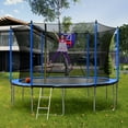 thumbnail image 3 of Alvantor 15ft Trampoline for Kids & Adults Outdoor Round Trampoline with Basketball Hoop and Enclosure Net Blue, 3 of 8