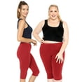 thumbnail image 2 of Stretch Is Comfort Women's Polyester Plus Size Knee Length Leggings Red 3X, 2 of 6