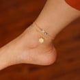 thumbnail image 5 of TINGN Evil Eye Ankle Bracelets for Women 14K Gold Plated Hexagon Pendant Initial A-Z Gold Anklets Jewelry Gifts, 5 of 5