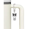 thumbnail image 3 of Delight Jewelry Silvertone Hammered Lock with Heart and Clear Crystals - Silvertone Black Bow Charm Accessory for Tumblers and Thermal Cups, 3 of 4