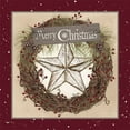 thumbnail image 2 of Spivey, Linda 12x12 White Modern Wood Framed Museum Art Print Titled - Christmas Barn Star Wreath, 2 of 4