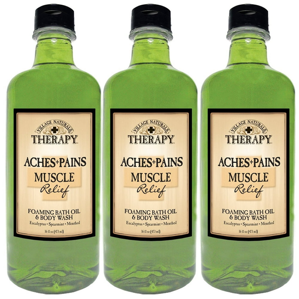 Village Naturals Therapy Aches and Pains Muscle Relief Foaming Bath Oil