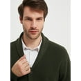 thumbnail image 4 of Kallspin Men's Wool Blend Shawl Collar Cardigan Sweater Button Down Knitwear with Pockets(Army Green,3X-Large), 4 of 6