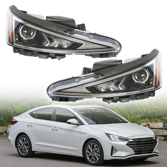 SEBLAFF Headlights for 2019 2020 Hyundai Elantra(Halogen Type) Projector Headlight Assembly Pair Left Right Side