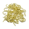 thumbnail image 1 of 7/8 Inch Brass Screw Hooks with 50 Metal Ceiling Mounts for Durable Hanging Applications., 1 of 3