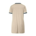 thumbnail image 6 of NXMZXB Women’s Polo Dresses 2025 Short Sleeve Casual Striped Color Block Collared V Neck Summer Tennis Golf Mini Shirt Dress with Pockets Khaki XL, 6 of 10