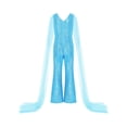 thumbnail image 4 of TiaoBug Kids Girls Sequins Jumpsuit Wide Leg Pants V Neck Cape Princess Party Ball Gown Light Blue 12, 4 of 5