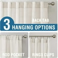 thumbnail image 3 of Natural Linen Curtains 84 inches Long for Living Room 2 Panels Back Tab Loop Pocket Linen Textured Light Filtering Neutral Country Rustic Farmhouse Boho Curtain for Bedroom, Ivory, 3 of 6