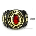 thumbnail image 3 of US Marines Ring for Men Women Unisex Stainless Steel Military Ring in Black and Gold with Red Stone Rock, 3 of 10