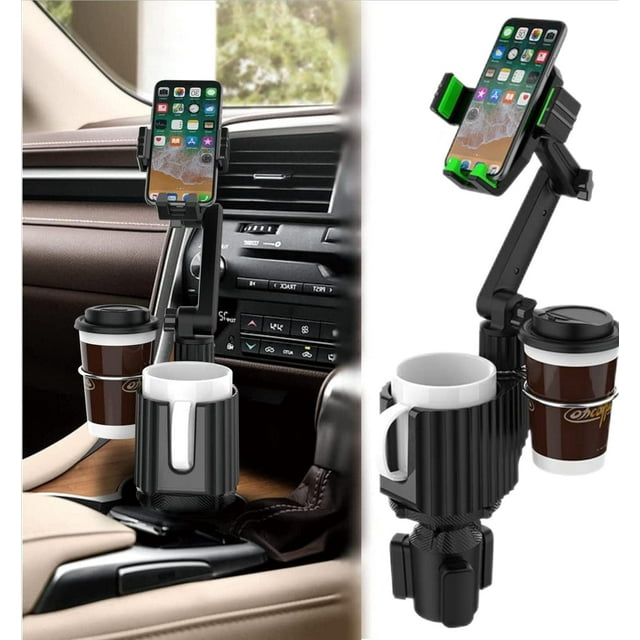 Support de Téléphone Réglable pour Porte-Gobelet de Voiture, Support de Téléphone Universel pour Porte-Gobelet de Voiture, Grand Adaptateur de Porte-Gobelet de Voiture avec Rotation à 360°, Compatible avec iPhone et Tous les Téléphone Intelligent
