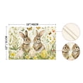 thumbnail image 3 of Easter Rabbit Butterfly Floral Print Placemats Set of 4, 12x18 Inch Heat Resistant Place Mats for Dining Home Holiday Party Decor, 3 of 6