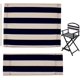 thumbnail image 1 of 1 juego de funda de repuesto para silla de director, funda de lona para asiento, funda de lona clásica con rayas azules y beige y blancas, kit de asiento y respaldo con palo de madera, 1 of 9