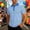 Blue, variant on EliteGoogv Men Polo Shirt Short Sleeve Knit Stripe Breathable Casual Summer Top For Men Business Leisure Tee Orange L